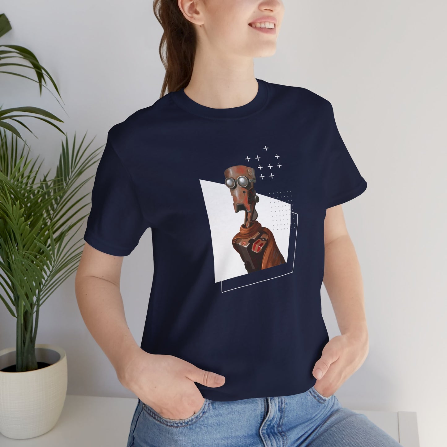 "Robot in Rusted Copper" Unisex Jersey Short Sleeve Tee