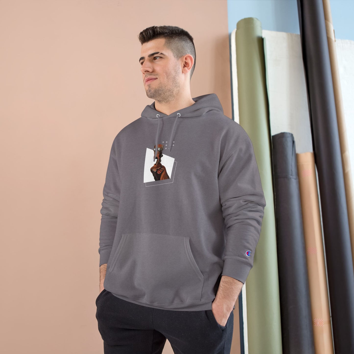 "Robot in Rusted Copper" Champion Hoodie
