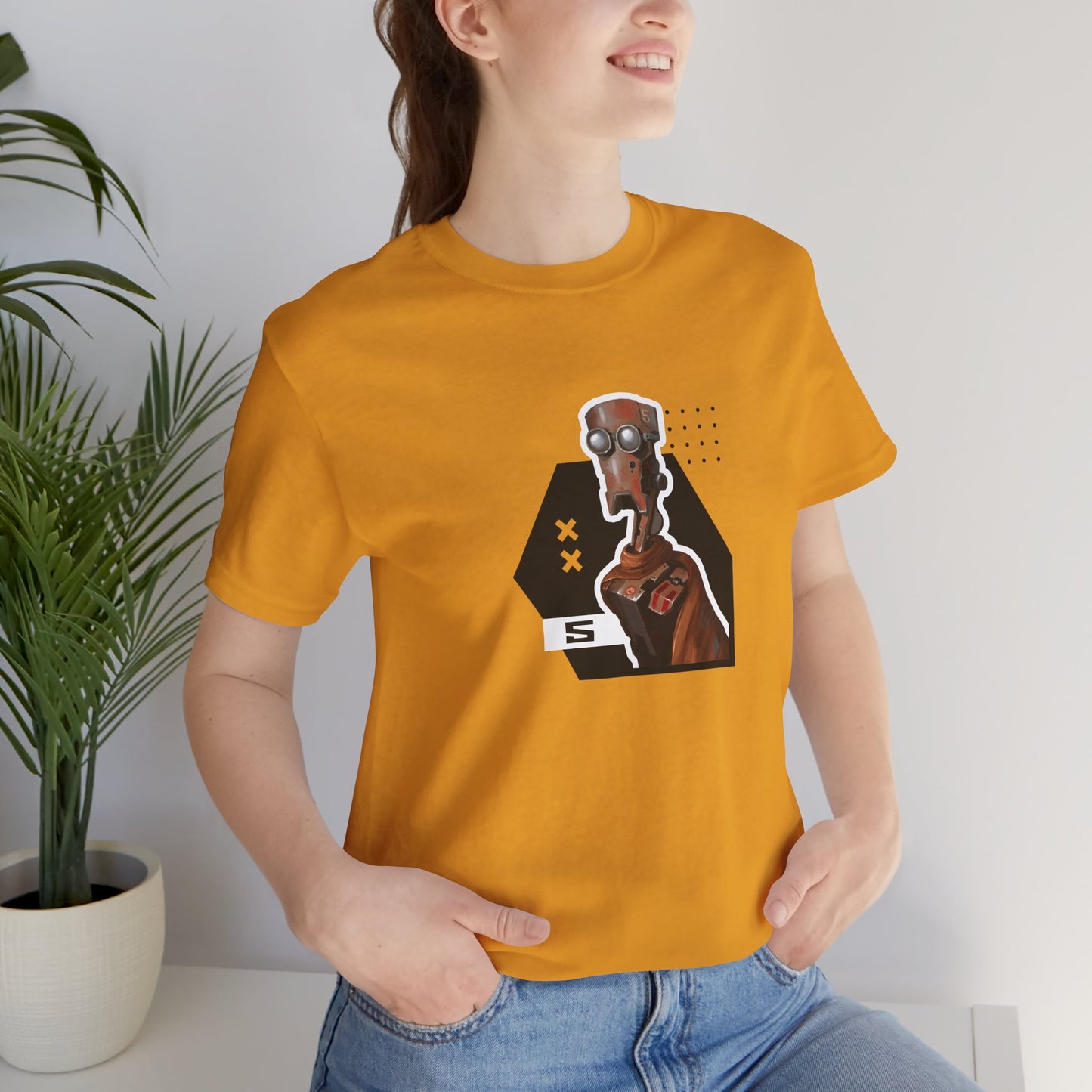 "Robot in Rusted Copper" Unisex Jersey Short Sleeve Tee