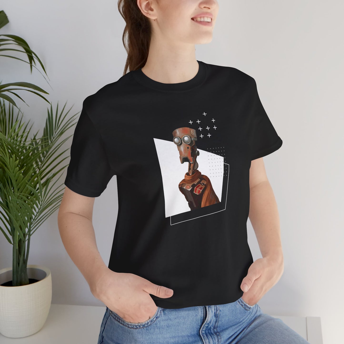 "Robot in Rusted Copper" Unisex Jersey Short Sleeve Tee
