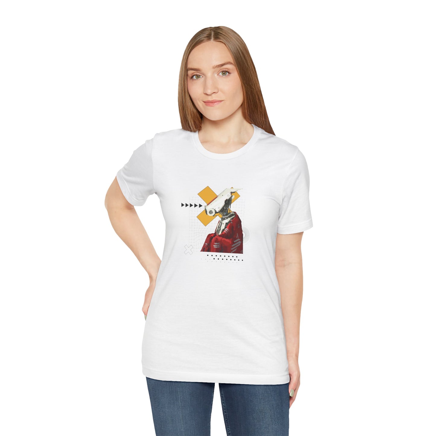 "Robot in Red" Unisex Jersey Short Sleeve Tee
