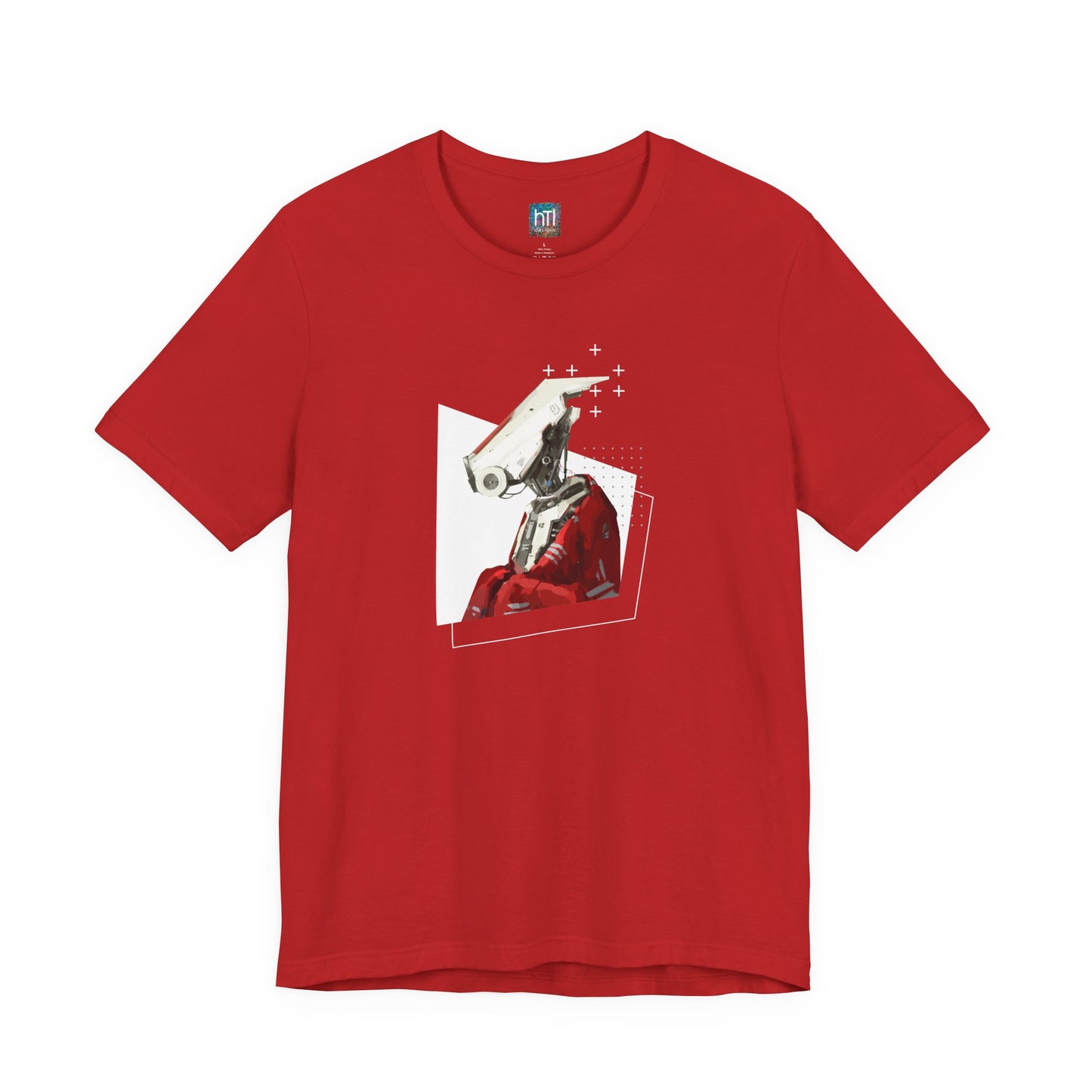 "Robot in Red" Unisex Jersey Short Sleeve Tee