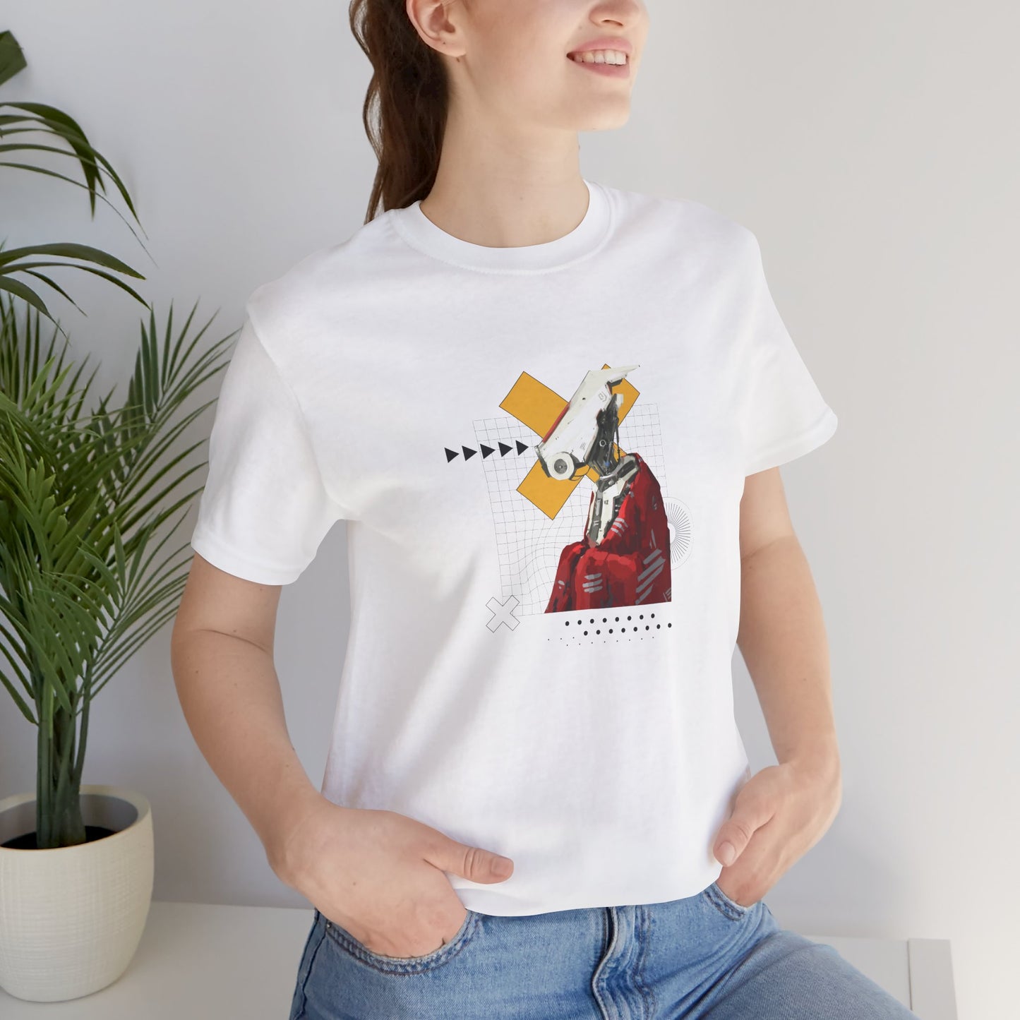 "Robot in Red" Unisex Jersey Short Sleeve Tee