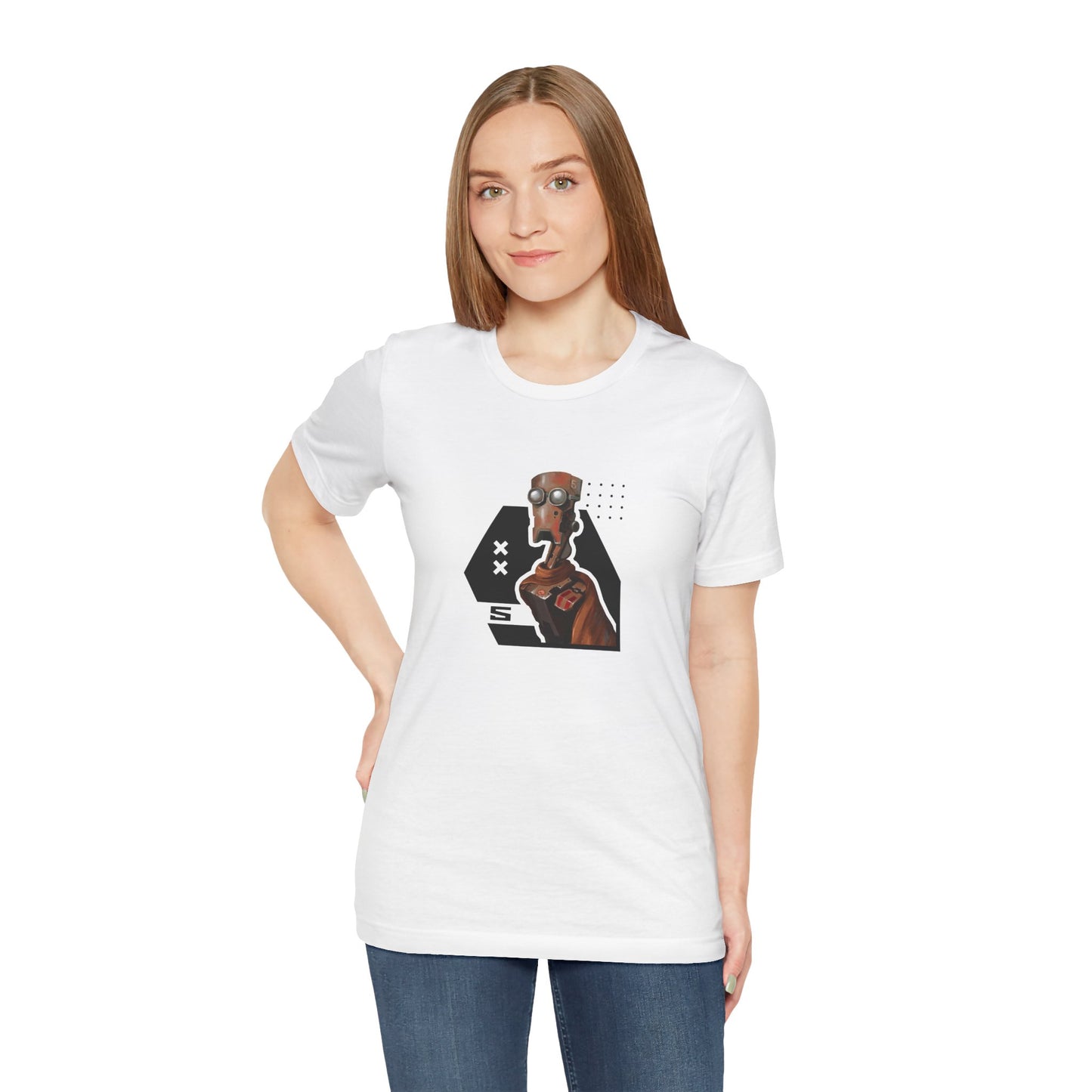 "Robot in Rusted Copper" Unisex Jersey Short Sleeve Tee