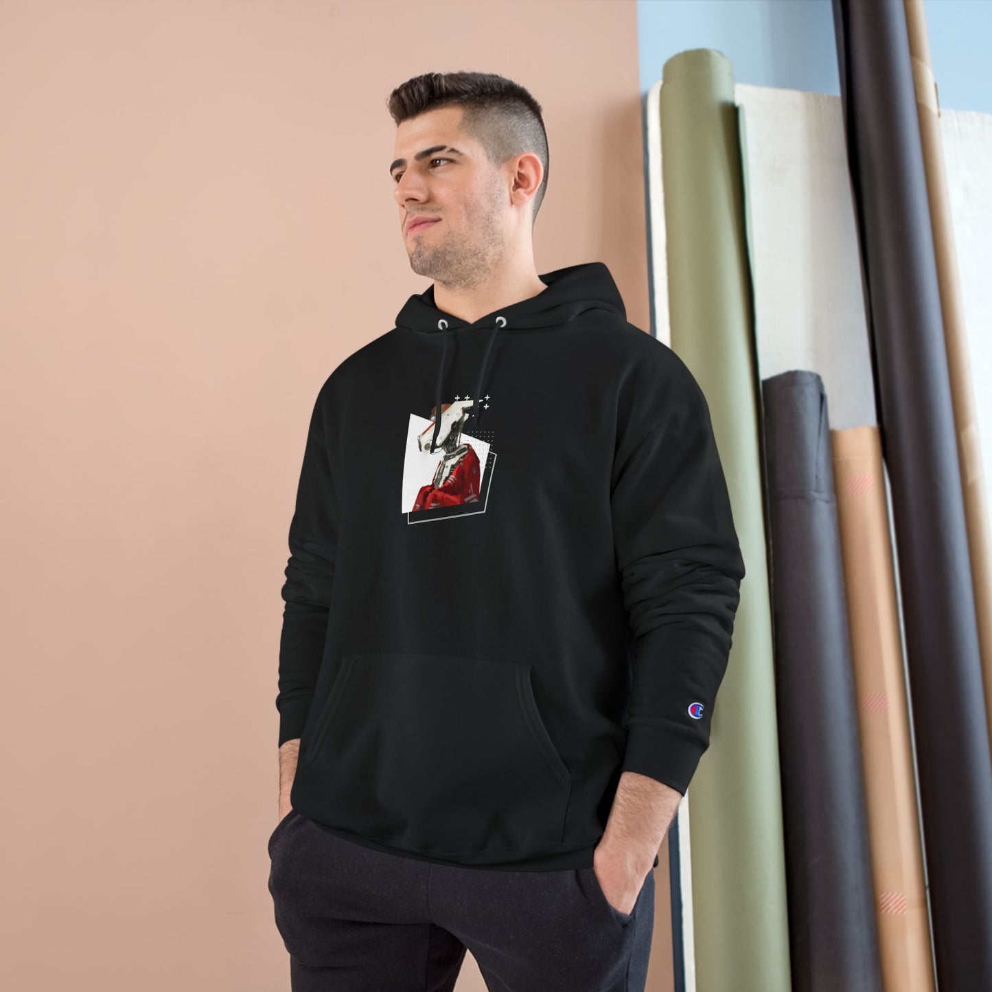 "Robot in Red" Champion Hoodie