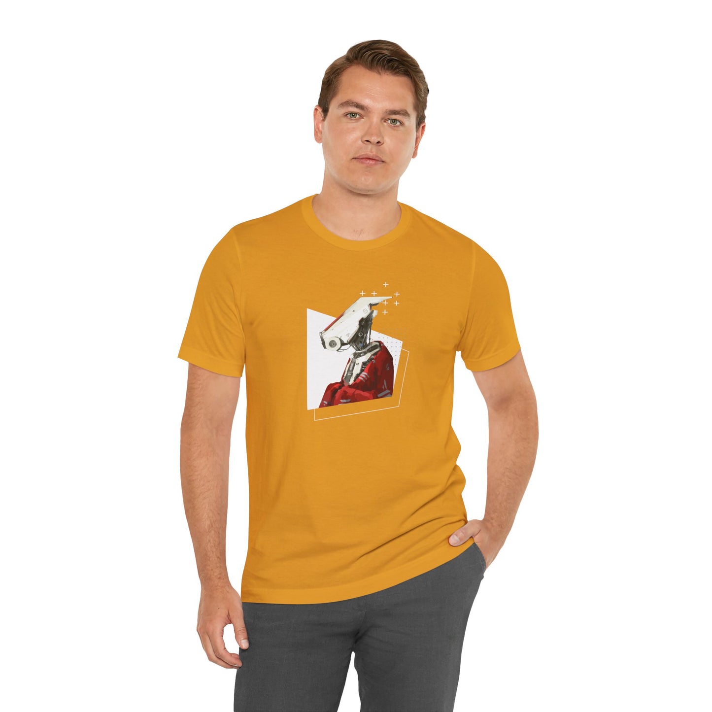 "Robot in Red" Unisex Jersey Short Sleeve Tee