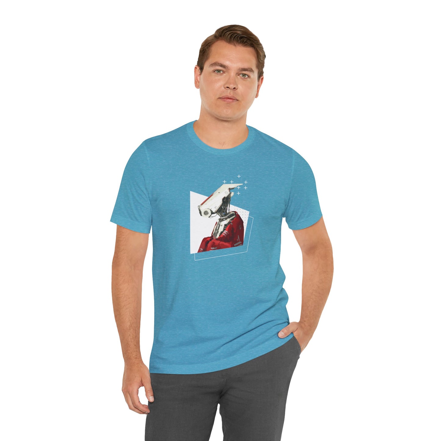 "Robot in Red" Unisex Jersey Short Sleeve Tee