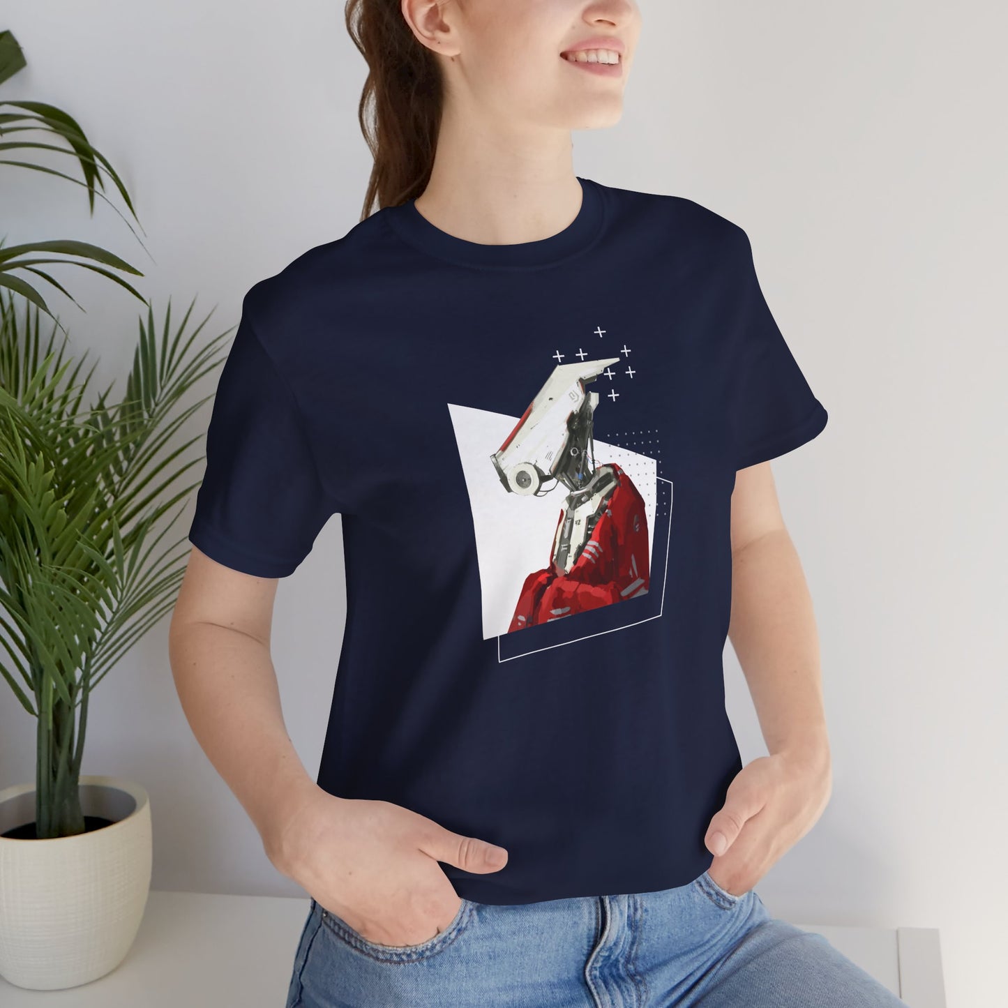 "Robot in Red" Unisex Jersey Short Sleeve Tee