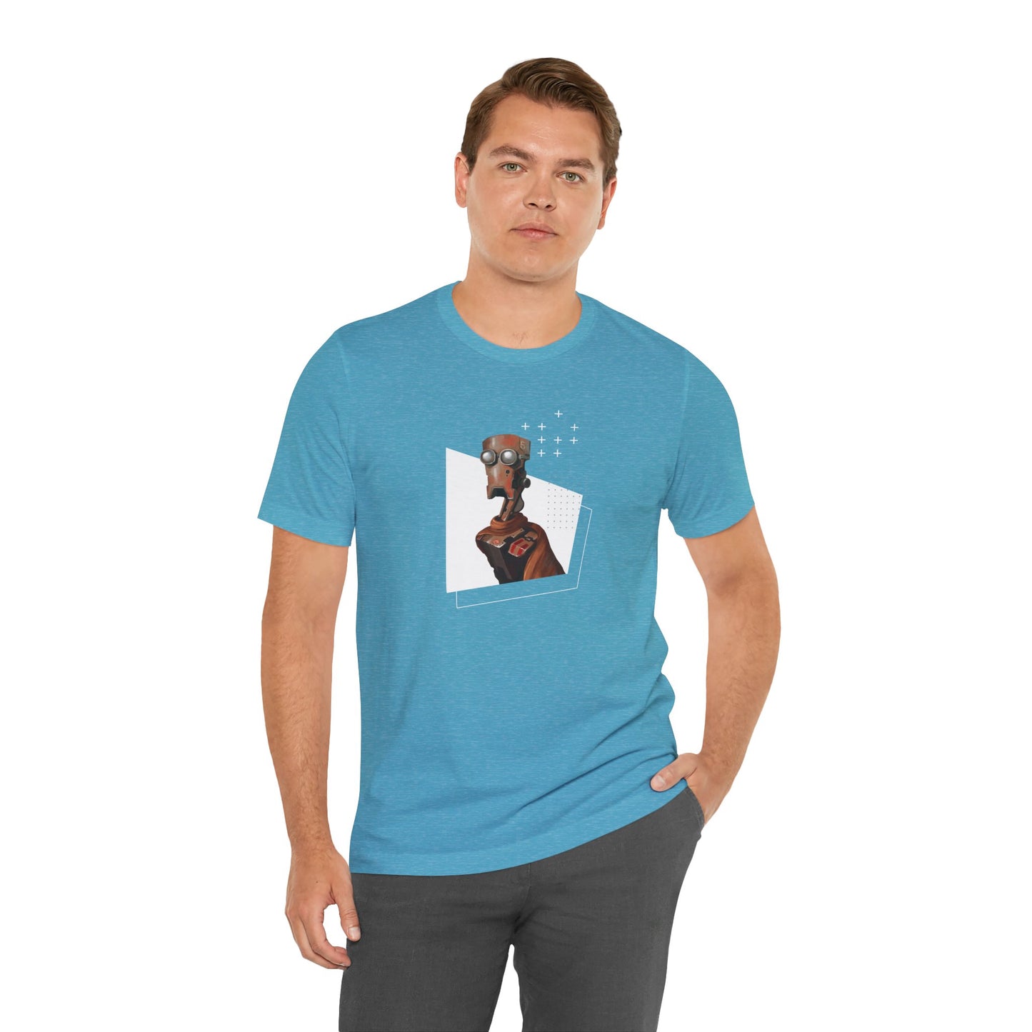 "Robot in Rusted Copper" Unisex Jersey Short Sleeve Tee