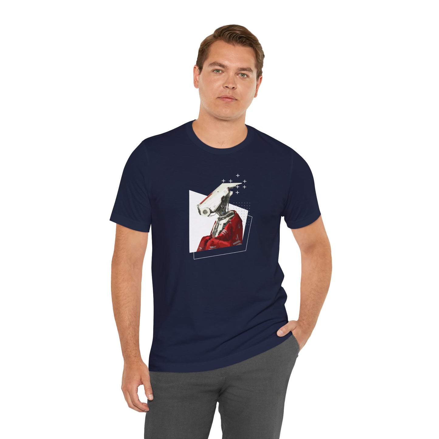 "Robot in Red" Unisex Jersey Short Sleeve Tee