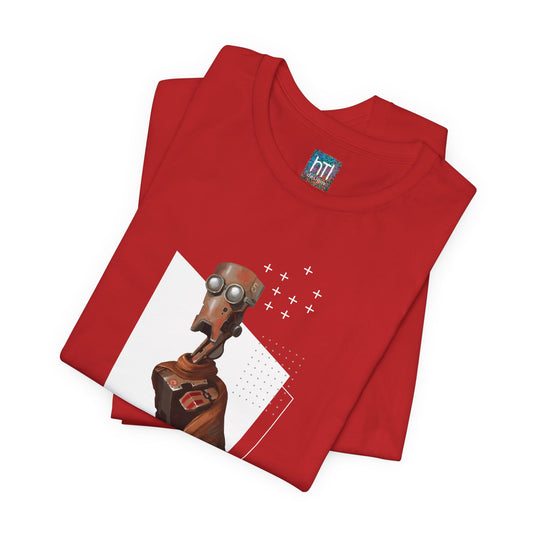 "Robot in Rusted Copper" Unisex Jersey Short Sleeve Tee