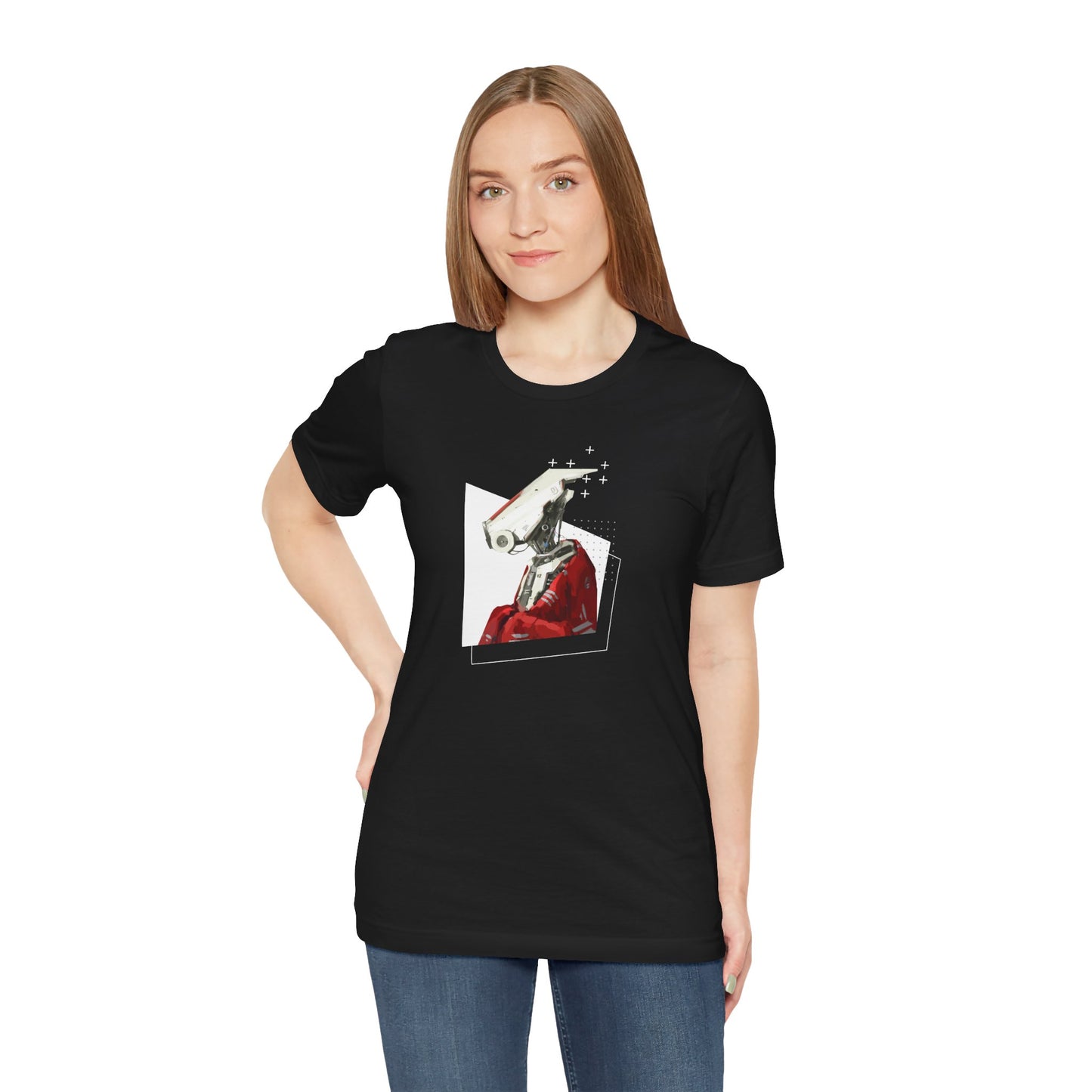 "Robot in Red" Unisex Jersey Short Sleeve Tee