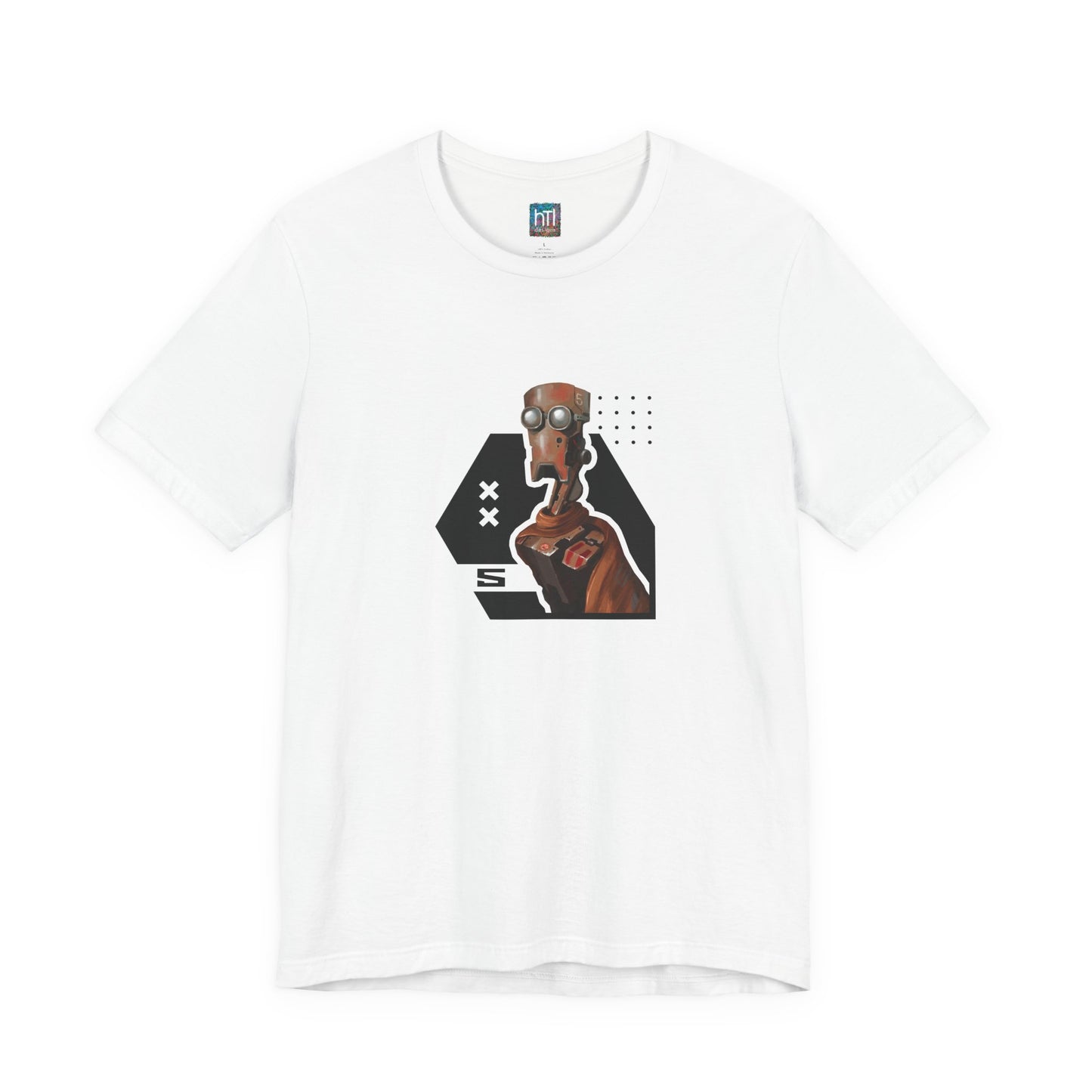"Robot in Rusted Copper" Unisex Jersey Short Sleeve Tee