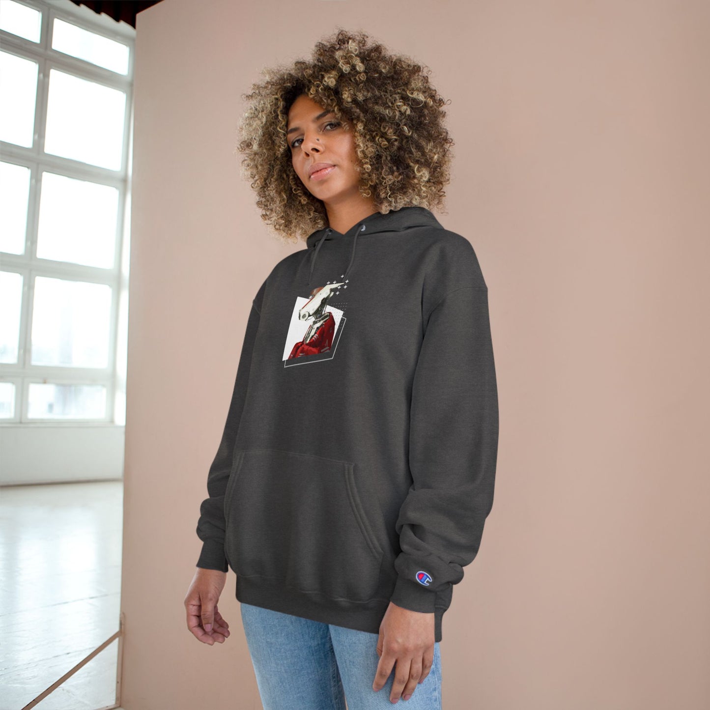 "Robot in Red" Champion Hoodie