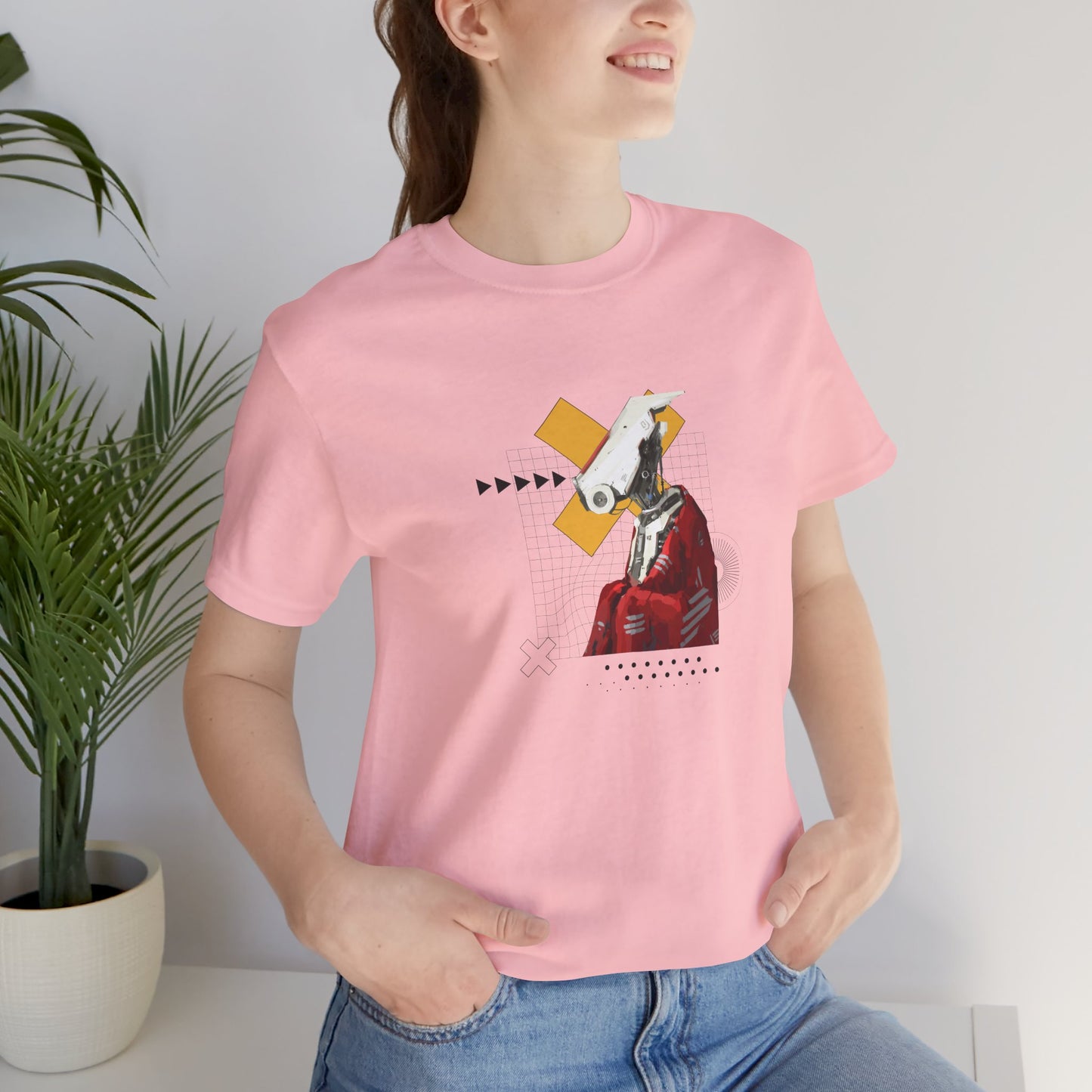 "Robot in Red" Unisex Jersey Short Sleeve Tee