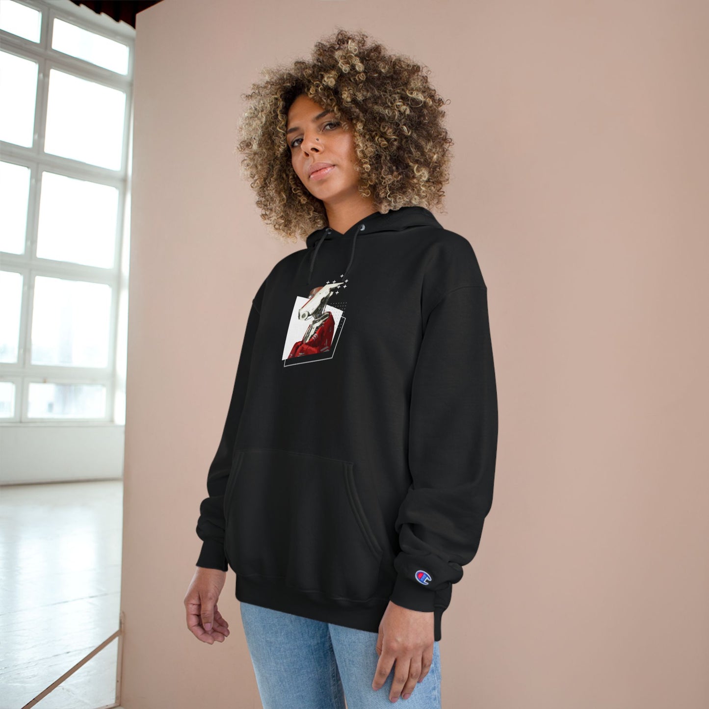 "Robot in Red" Champion Hoodie