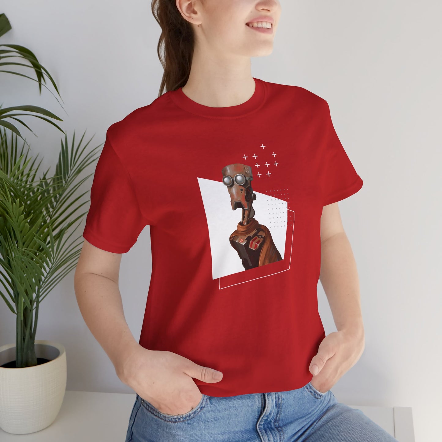 "Robot in Rusted Copper" Unisex Jersey Short Sleeve Tee