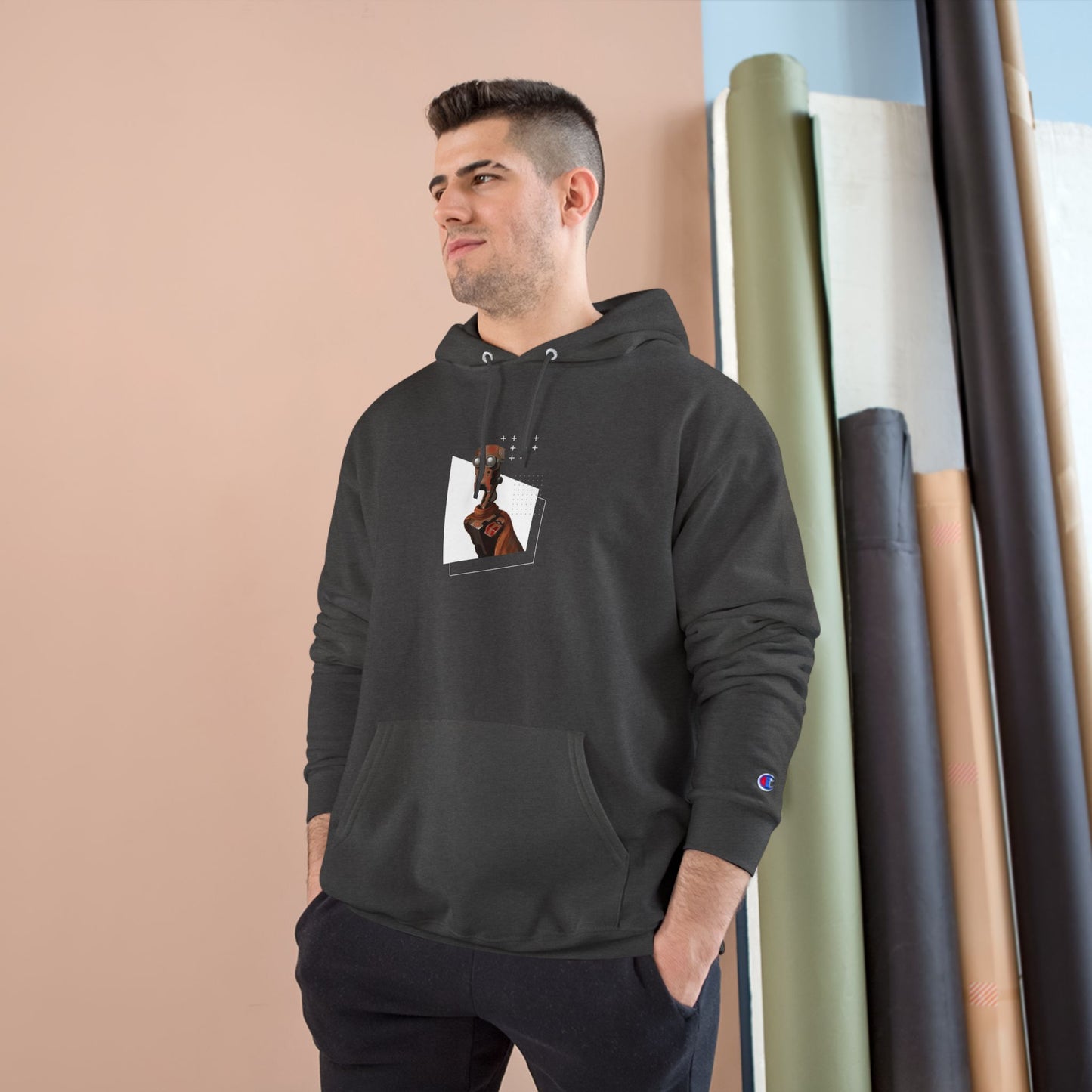 "Robot in Rusted Copper" Champion Hoodie