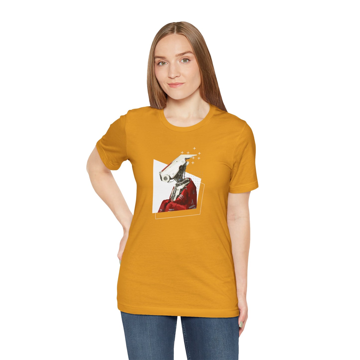 "Robot in Red" Unisex Jersey Short Sleeve Tee