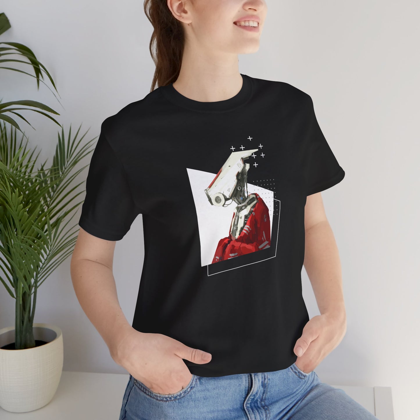 "Robot in Red" Unisex Jersey Short Sleeve Tee