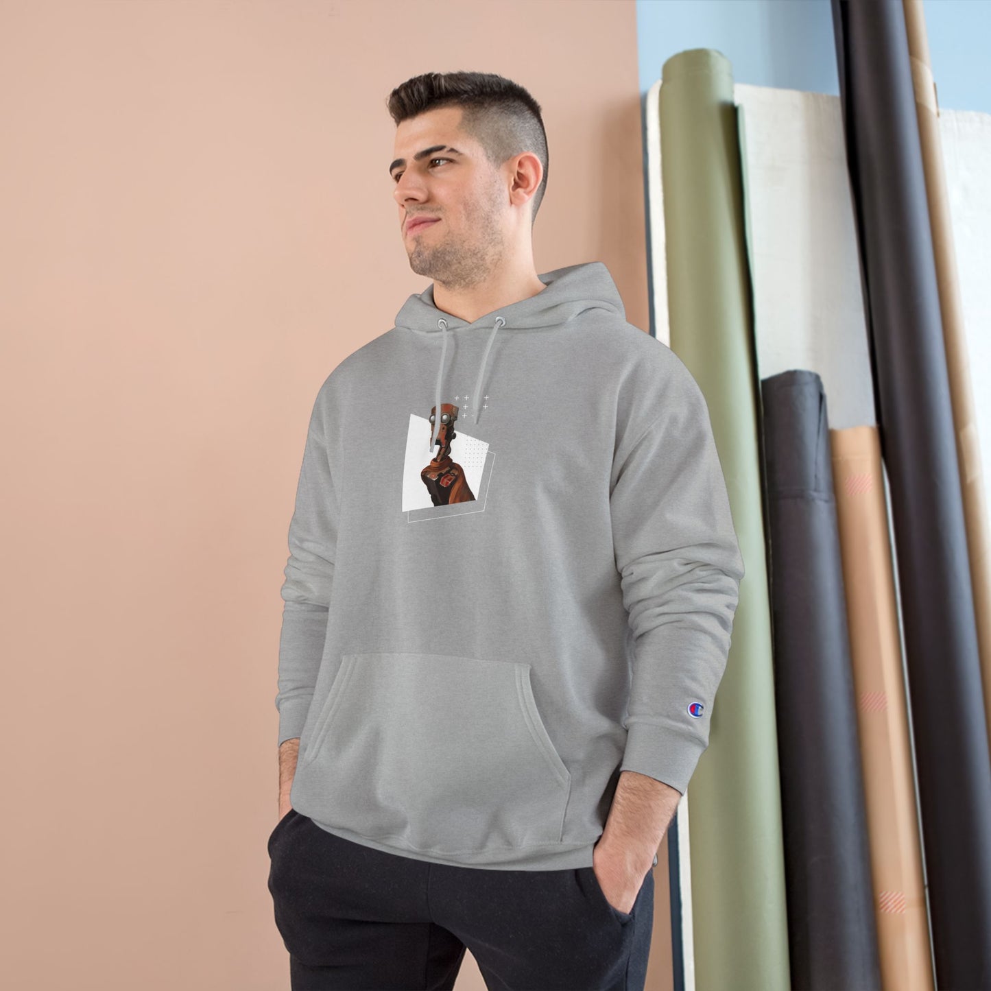 "Robot in Rusted Copper" Champion Hoodie