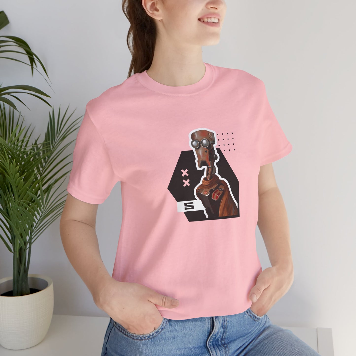 "Robot in Rusted Copper" Unisex Jersey Short Sleeve Tee