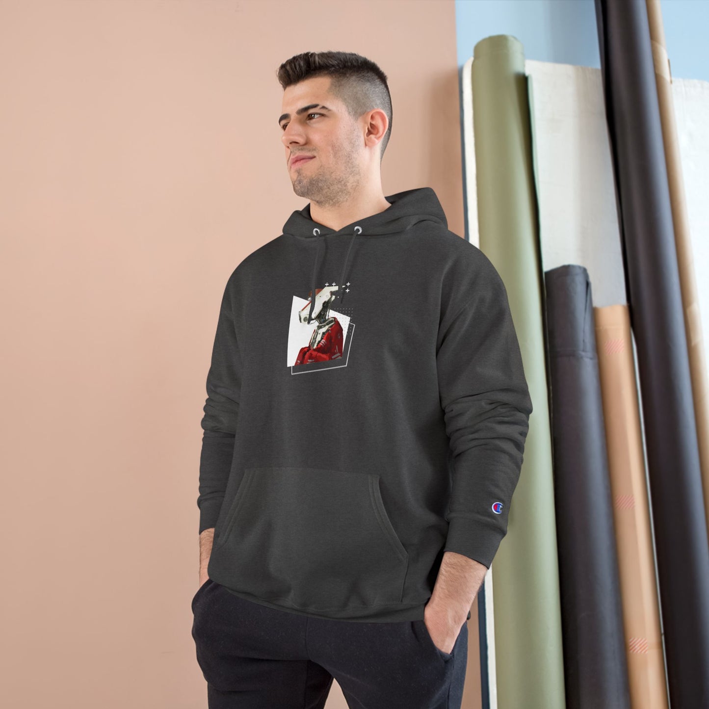 "Robot in Red" Champion Hoodie