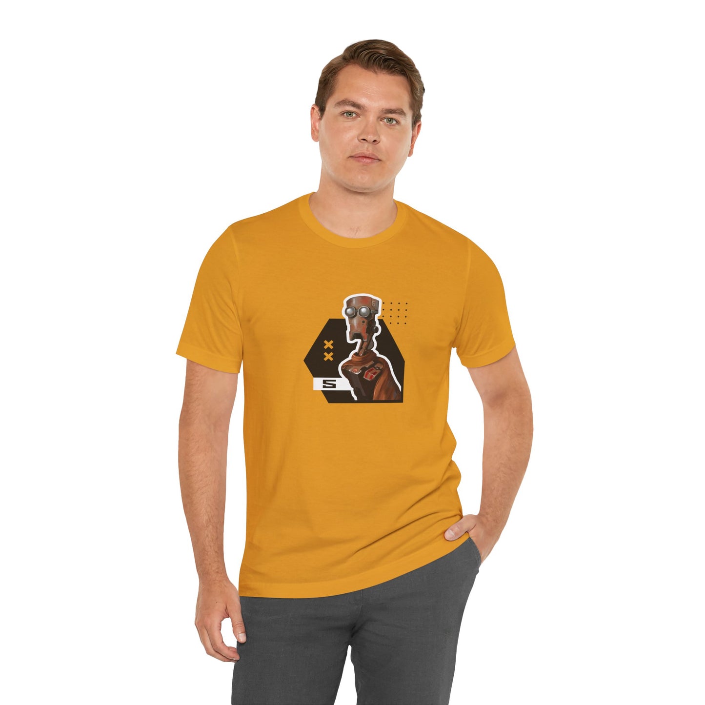 "Robot in Rusted Copper" Unisex Jersey Short Sleeve Tee