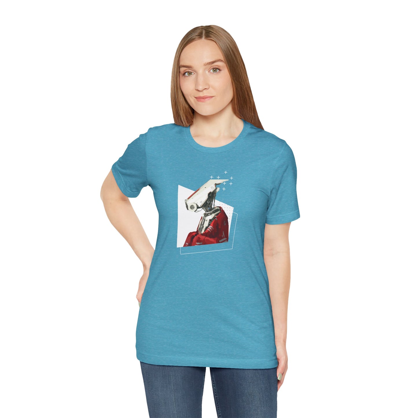 "Robot in Red" Unisex Jersey Short Sleeve Tee